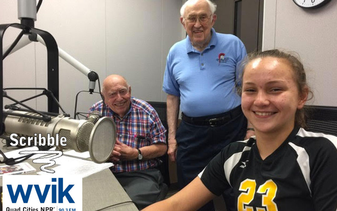 Lucy sits down and Scribbles on WVIK-FM